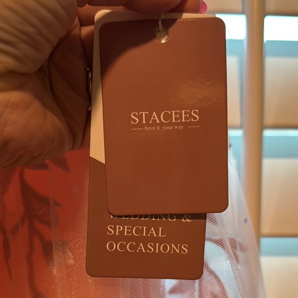 Elegant Peach Lace Prom Dress - Picture 4 of 5